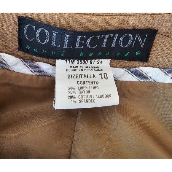 Vintage Harve Bernard Blaser, neutral, lined, linen blend, size 10 - Picture 4 of 4